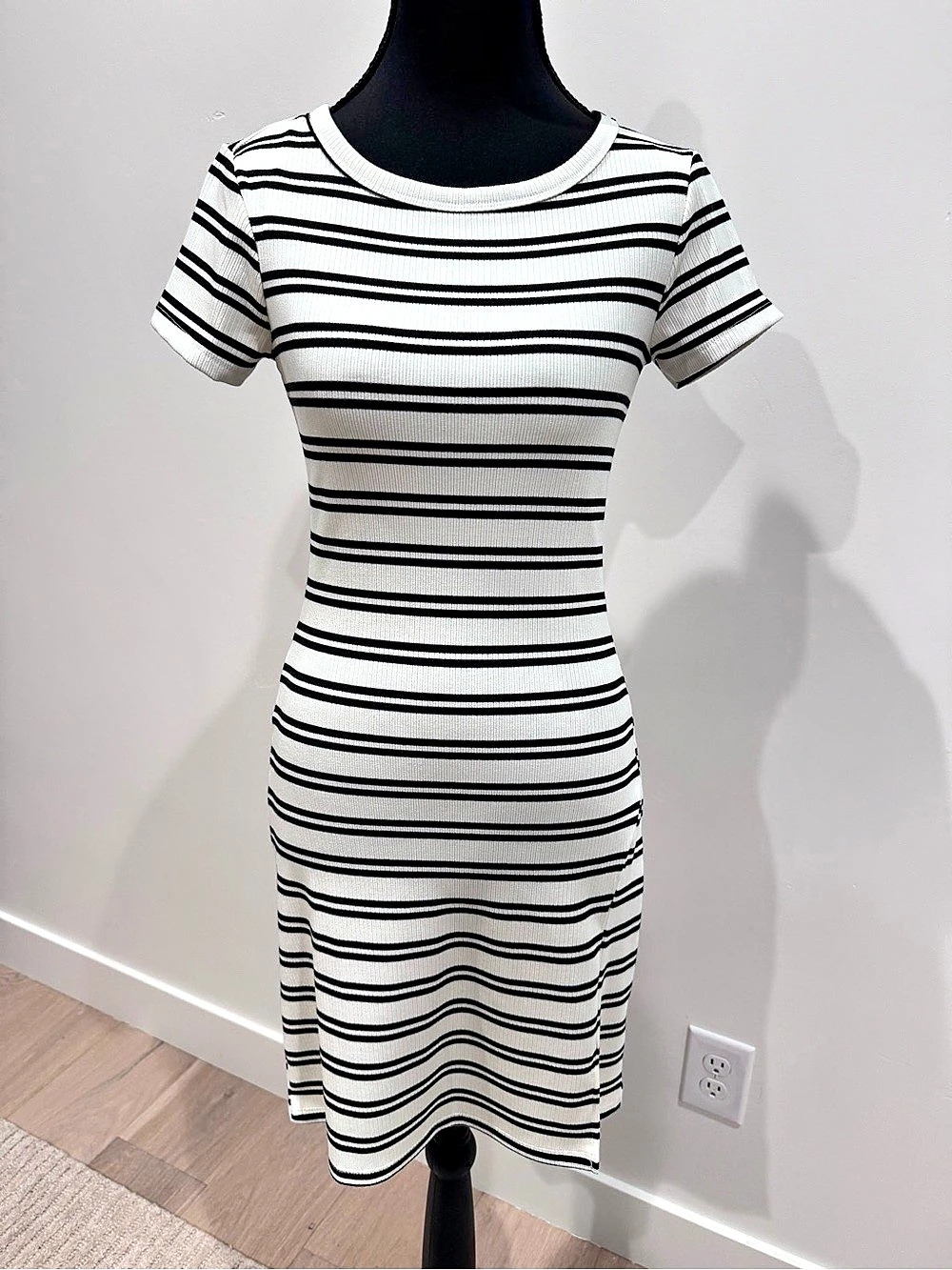 Striped Crew Mini Dress